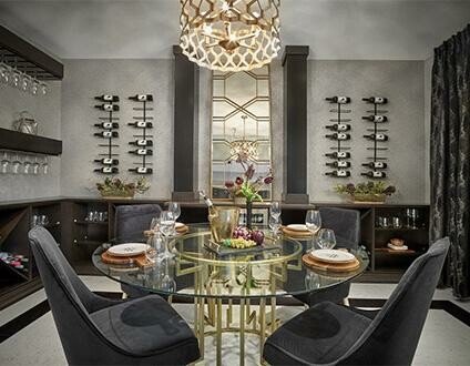 Wine tasting room in a home by Kimberley Homes in Kelowna, British Columbia. 