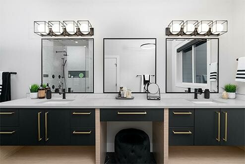 Master bathroom in a home by Carrington Homes in Kelowna, British Columbia. 