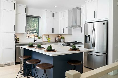 Kitchen in a home by Carrington Homes in Kelowna, British Columbia. 