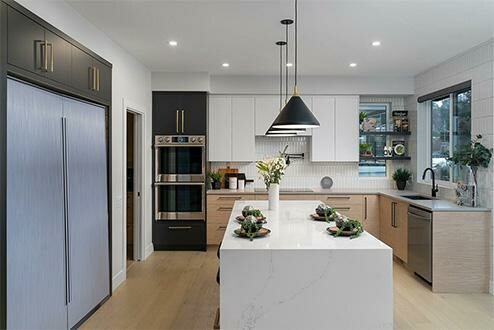 Kitchen in a home by Carrington Homes in Kelowna, British Columbia. 