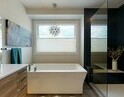 Master bathroom in a home by Carrington Homes in Lone Pine Estates in Kelowna, British Columbia. 