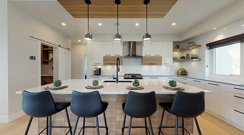 Kitchen in a home by Carrington Homes in Lone Pine Estates in Kelowna, British Columbia. 