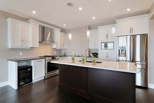 Kitchen in a new home by Corey Knorr Construction
in Kelowna, British Columbia.